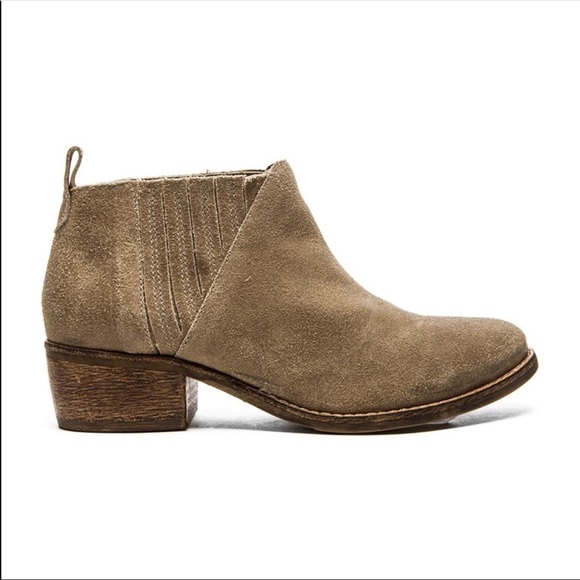 Tan Distressed Suede Burnished Boho Ankle Boot - Picture 4 of 8